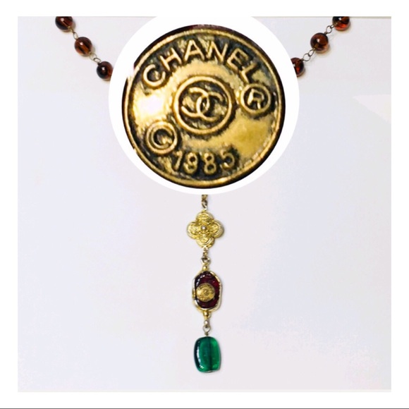 Vintage CHANEL Gripoix Lariat Necklace - Picture 2 of 10